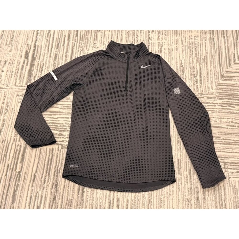 Nike women's small gray/black Dri-Fit 1/4 zip Reflective shirt